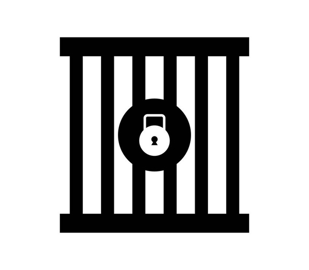 jail icon on white background - Vector, Image