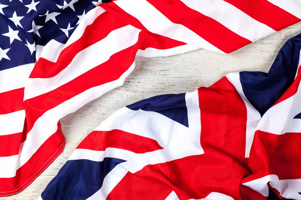 American and british flags - Фото, изображение