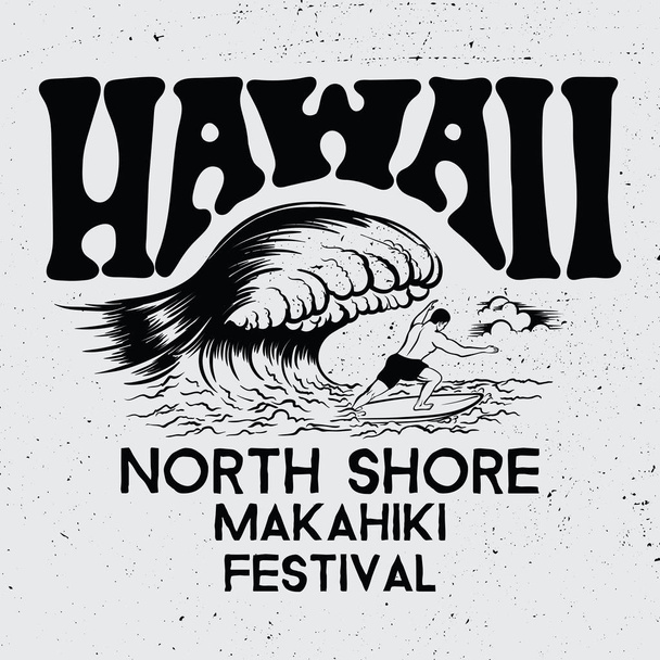 Hawaje, North Shore Makahiki Festiwal. - Wektor, obraz