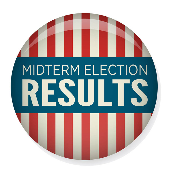Retro Midterm Elections Vote or Election Pin Button / Badge - Вектор,изображение