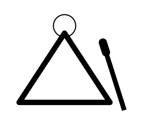 Trójkąt muzyczny ikona na białym tle - Wektor, obraz
