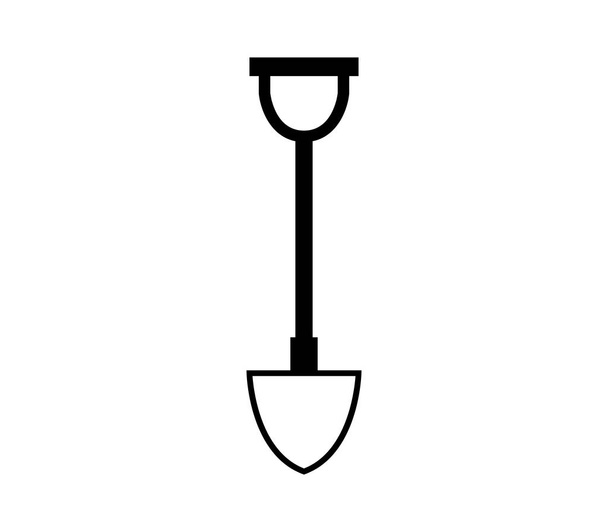 иконка лопаты на белом фоне
 - Вектор,изображение