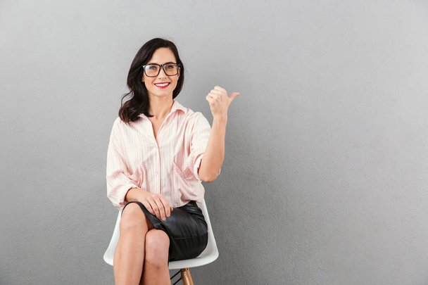Portrait of a happy businesswoman in eyeglasses - Zdjęcie, obraz