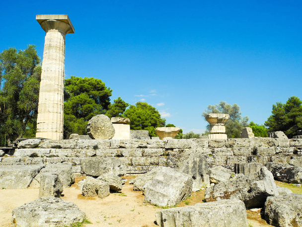 Ancient Olympia, Grecja. - Zdjęcie, obraz