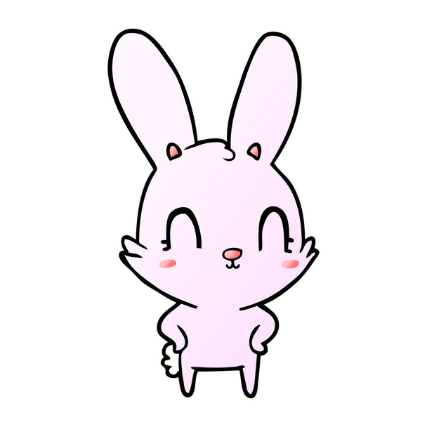 vector illustration of cute cartoon rabbit - Вектор,изображение