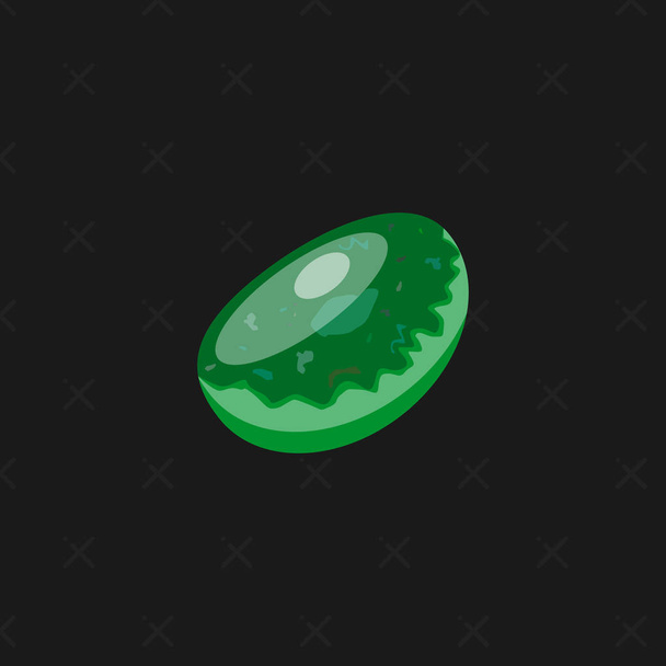 A bright emerald gem on a black background. A green stone emerald. Jewelry concept. Vector illustration. - Vektori, kuva