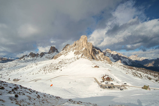 Φανταστική χειμερινό τοπίο κοντά Passo Giau - Δολομίτες - Ιταλία - Φωτογραφία, εικόνα