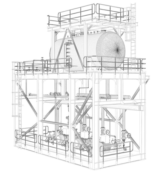 Luftkompressortechnologie Konstruktionsvektor - Vektor, Bild