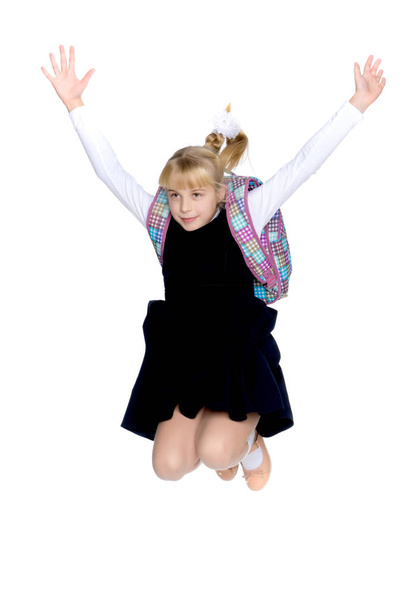 Little girl is jumping. - Foto, Imagen