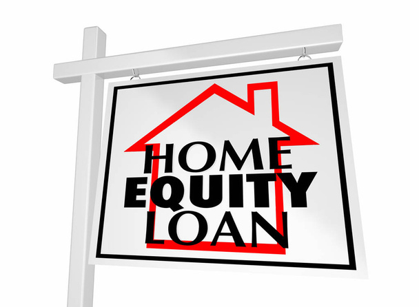 Home Equity lening verkoop vastgoed vastgoed ondertekenen 3d illustratie - Foto, afbeelding