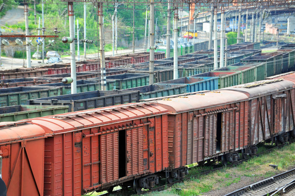 goederentrein van railway - Foto, afbeelding