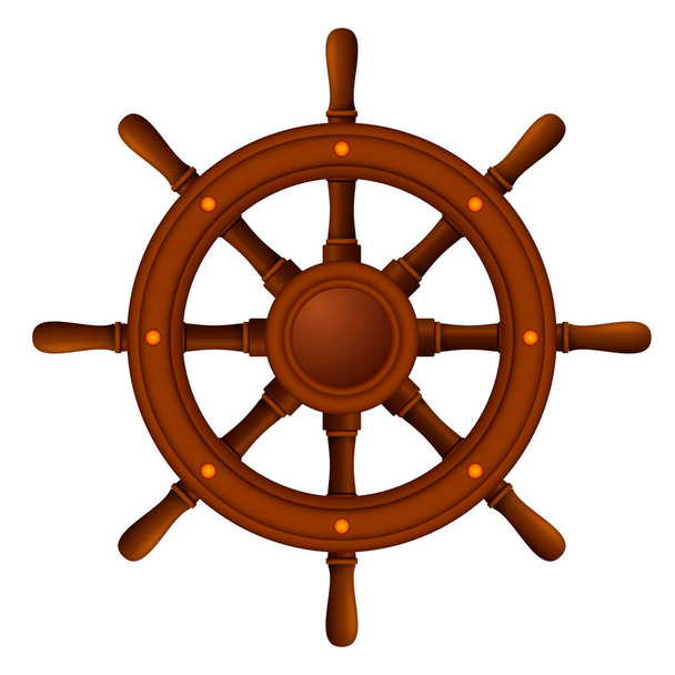 ship wheel marine wooden - Vetor, Imagem
