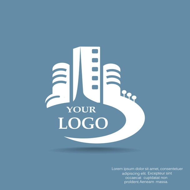 Building flat icon for web design - Vetor, Imagem