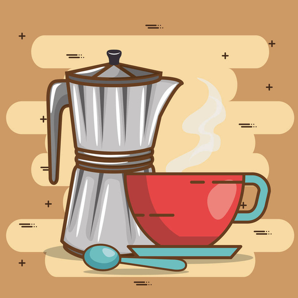 delicious coffee time elements - Vector, Image