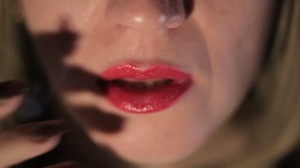 Sexy Woman smoker .Extreme close up - Video