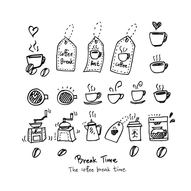 Cafe juliste / Sketchy kahvi kuvitus - vektori
 - Vektori, kuva