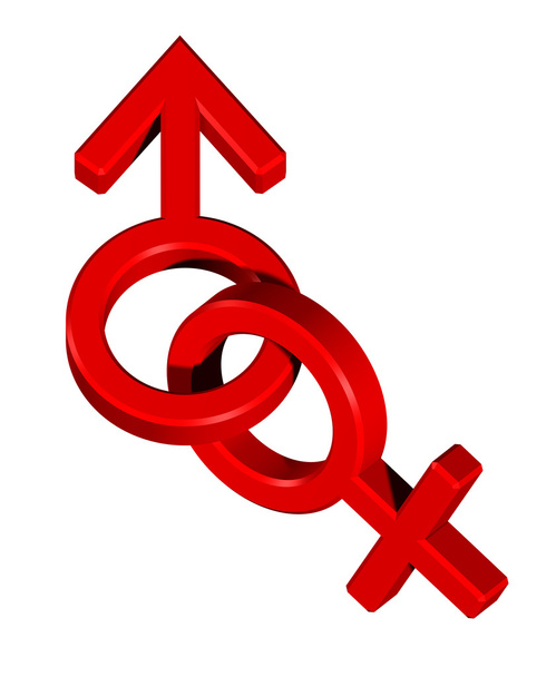 Red linked sex symbols. - Photo, Image