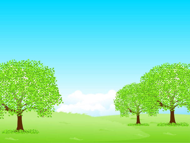 Свіжі зелені луки пейзажі фон
 - Вектор, зображення