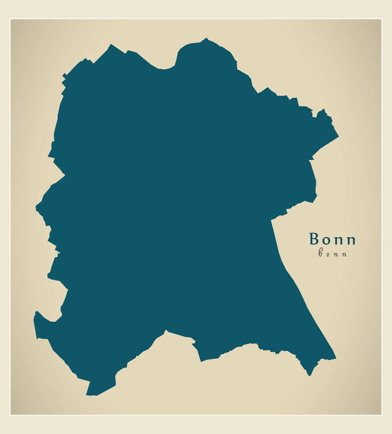 Сучасні карту - Бонн Місто Німеччини De - Вектор, зображення