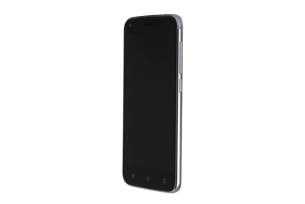Zwart scherm van de smartphone geïsoleerd op witte achtergrond - Foto, afbeelding