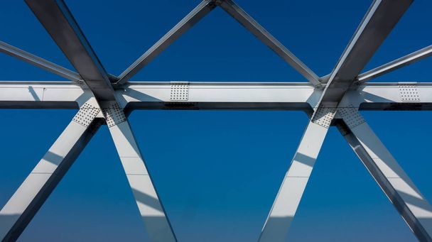Steel girders on a railway bridge - Photo, Image