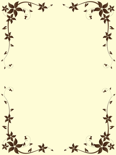 Floral frame with swirls and place for text - Vector, afbeelding