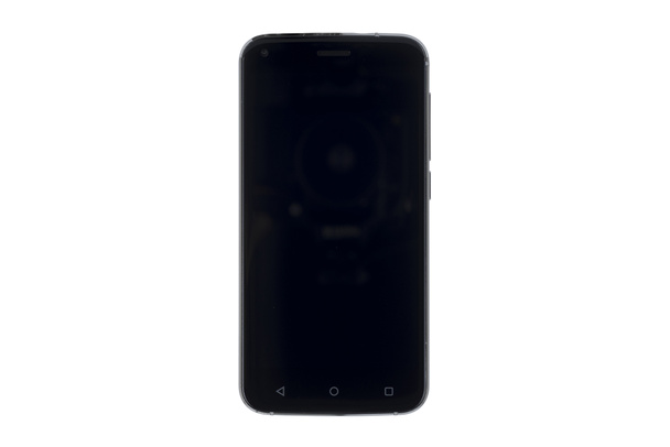 Black screen of smartphone isolated on white background - Photo, Image