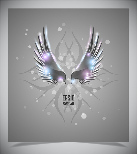 Abstraction grey background with wings.vector - ベクター画像