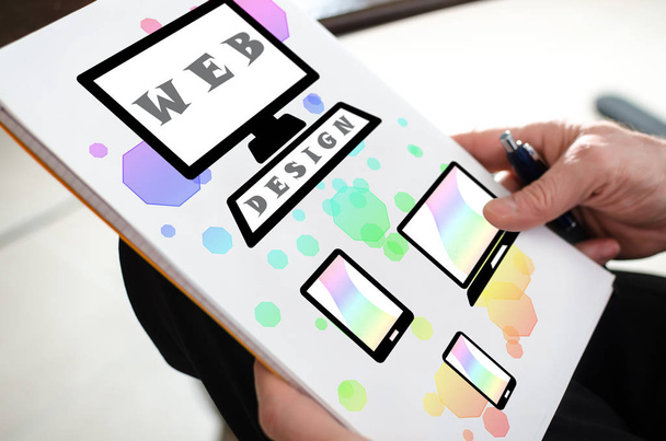Web design concept on a paper - Photo, Image