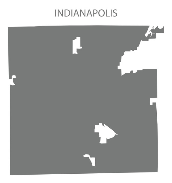 Indianapolis Indiana città mappa grigio illustrazione silhouette forma
 - Vettoriali, immagini