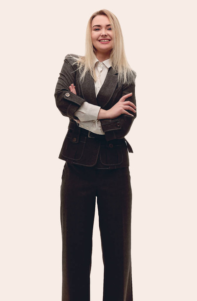 full-length portrait of young business woman - Fotoğraf, Görsel