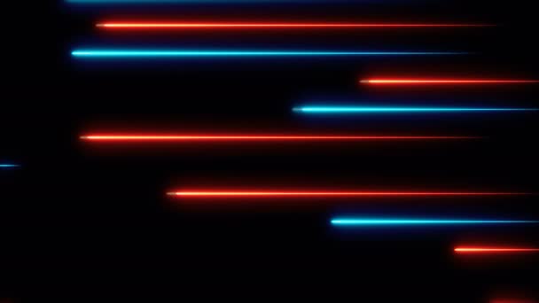 Moving abstract neon lines in space, 3d rendering - Footage, Video