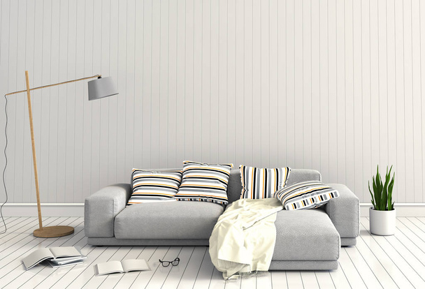 Representación 3D de la sala de estar moderna interior
  - Foto, Imagen
