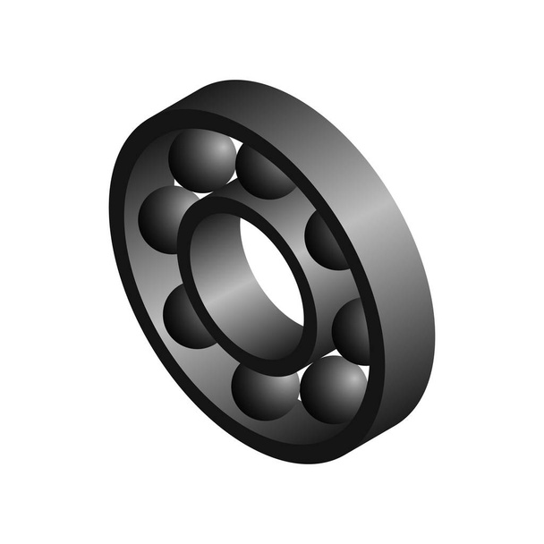 3D round bearing in isometry - Wektor, obraz