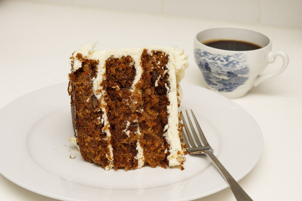 καρότο κέικ και καφέ - Φωτογραφία, εικόνα