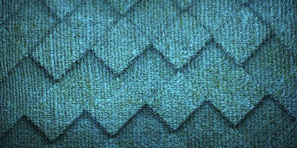 Absztrakt kék szőnyeg Pepita minta háttér textúra. 3D teszi. - Fotó, kép