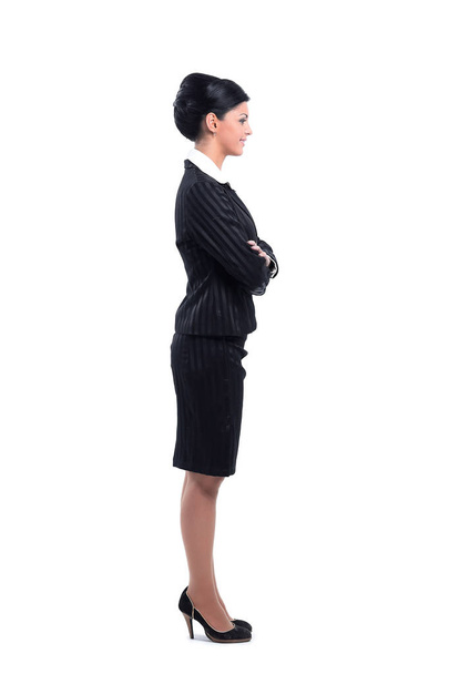 side view.full-length portrait of a successful modern woman - Foto, afbeelding