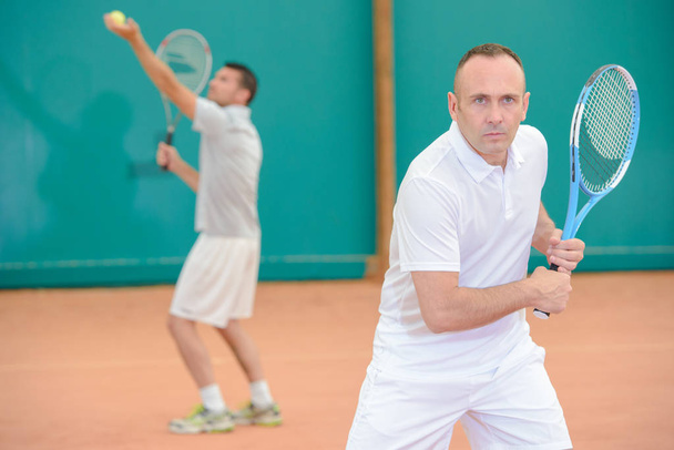 doubles tennis match and team - Фото, зображення
