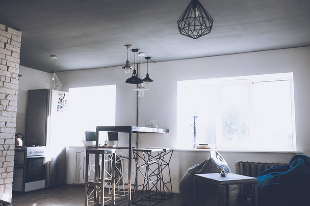 view of home decor at loft style room with sun lights at day time.  - 写真・画像
