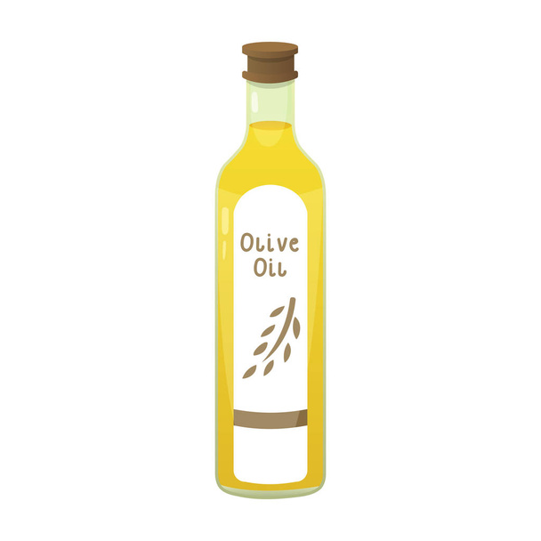 Olive oil bottle vector illustration in cartoon style. - Vektor, Bild