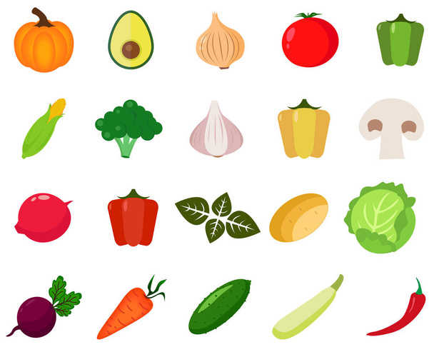  Zestaw ikon warzyw  - Zdjęcie, obraz