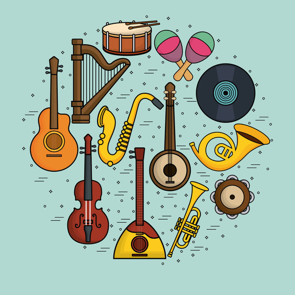 musical instruments design - Vector, Image