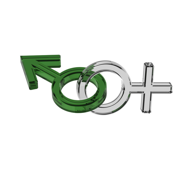 Emerald and zircon linked sex symbols - Photo, Image