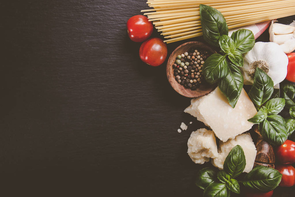 Tasty products for pasta on table - Foto, Bild