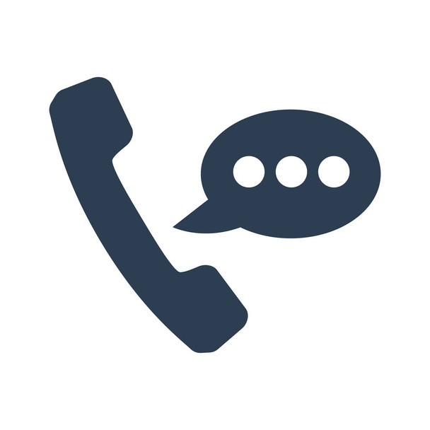 Icono de conversación telefónica sobre fondo blanco
. - Vector, Imagen