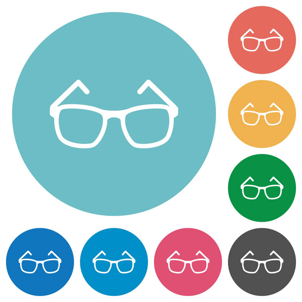 Gafas graduadas planas redondas iconos
 - Vector, imagen
