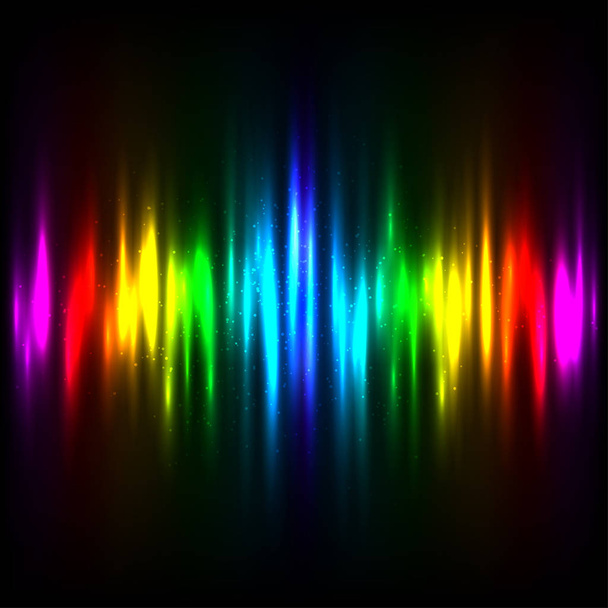 rainbow lights template background - Vector, Imagen