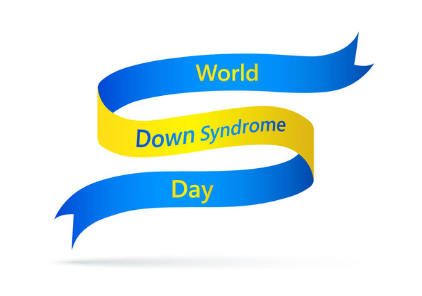 A Down-szindróma világnap világ szalag. Vektoros illusztráció. - Vektor, kép