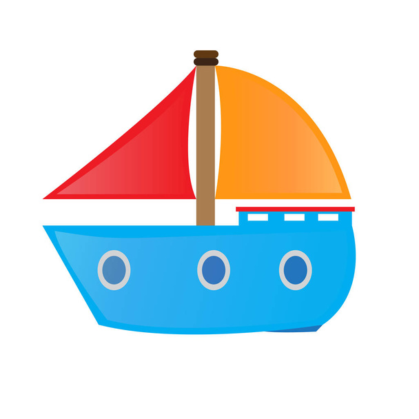 Colored ship toy icon - Vector, imagen