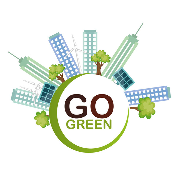 go green world planet - Vector, Image